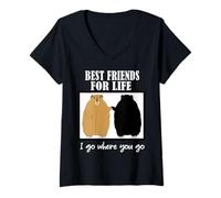 Donna Best Friends for Life Groundhog Day Funny Meme Citazione Scherzo Maglietta con Collo a V