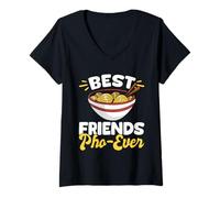 Donna Best Friends Pho Ever Funny Noodle Friendship Gift Maglietta con Collo a V