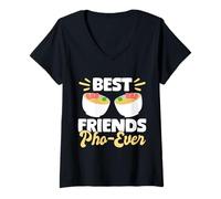 Donna Best Friends Pho Ever Funny Noodle Friendship Gift Maglietta con Collo a V