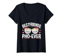 Donna Best Friends Pho Ever Funny Noodle Friendship Gift Maglietta con Collo a V