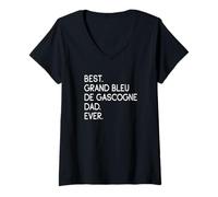 Donna Best Grand Bleu de Gascogne Dad Ever Maglietta con Collo a V