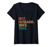 Donna Best Husband Since 1984 42 Years 42nd Wedding Anniversary Maglietta con Collo a V