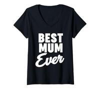 Donna Best Mum Ever Maglietta con Collo a V