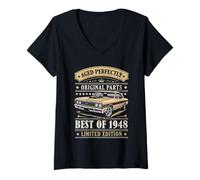 Donna Best of 1948 Birthday Classic Car Limited Edition 1948 Maglietta con Collo a V