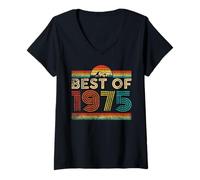 Donna Best Of 1975 Vintage Year 1975 Classic Birthday Men Women Maglietta con Collo a V