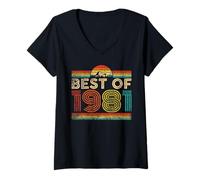 Donna Best Of 1981 Vintage Year 1981 Classic Birthday Men Women Maglietta con Collo a V