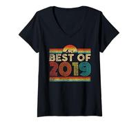 Donna Best Of 2019 Vintage Year 2019 Classic Birthday Men Women Maglietta con Collo a V