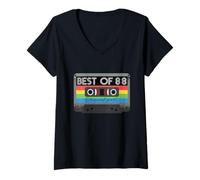 Donna Best of 88s 88s 88s Anni 88s Anni 88s Party retrò Cassette Maglietta con Collo a V