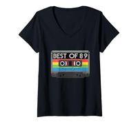 Donna Best of 89s 89s 89s Anni 89s Anni 89s Party retrò Cassette Maglietta con Collo a V
