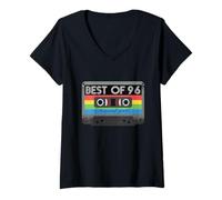 Donna Best of 96s 96s 96s Anni 96s Anni 96s Party retrò Cassette Maglietta con Collo a V
