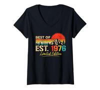 Donna Best Of Est 1976 Limited Edition Vintage Year 1976 Birthday Maglietta con Collo a V