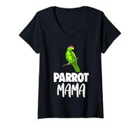 Donna Best Parrot Mama Tee Shirt da donna Funny Pet Lovers Gifts Maglietta con Collo a V