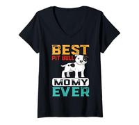 Donna Best Pit Bull Dog Mommy Ever For Mom Funny Dogs Lover Maglietta con Collo a V