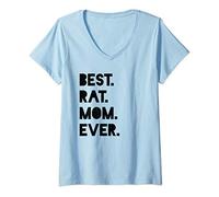 Donna Best Rat Mom Ever Women's Funny Pet Maglietta con Collo a V
