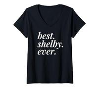 Donna Best Shelby Ever Name Personalizzato Donna Ragazza BFF Amico Maglietta con Collo a V