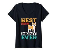 Donna Best Shiba Inu Dog Mommy Ever For Mom Funny Dogs Lover Maglietta con Collo a V