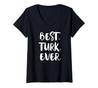 Donna Best Turk Ever Il Miglior Turco di Tutti I Tempi Maglietta con Collo a V
