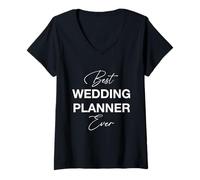 Donna Best Wedding Planner Ever - Divertente Maglietta con Collo a V