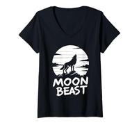 Donna Bestia Lunare Maglietta con Collo a V