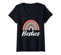 Donna Bestie BFF Cuore Migliori Amiche Bestie Maglietta con Collo a V