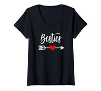 Donna Bestie Shirts - Right - Best Friends Magliette Maglietta con Collo a V