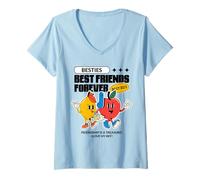 Donna Besties Best Friends Forever (Divertente BFF Graphic) Maglietta con Collo a V