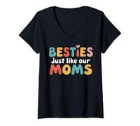 Donna Besties Just Like Our Moms - Simpatici Abiti retrò Coordinati Maglietta con Collo a V