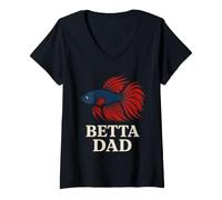 Donna Betta Fish Collector Halfmoon Breeder Exotic Tank Pride Maglietta con Collo a V