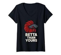 Donna Betta Fish Collector Halfmoon Breeder Exotic Tank Pride Maglietta con Collo a V
