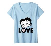 Donna Betty Boop - Cuore a pois Maglietta con Collo a V
