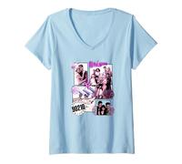 Donna Beverly Hills 90210 Group Panels Poster Maglietta con Collo a V