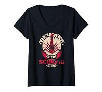 Donna Beware of The Scorpio Sting Maglietta con Collo a V