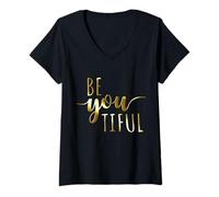 Donna Beyoutiful Be You Tiful Mindfulness Yoga Beautiful Donne Maglietta con Collo a V