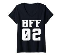 Donna BFF 02 - Best Friends Matching Design Maglietta con Collo a V