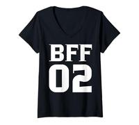 Donna BFF 02 - Best Friends Matching Design Maglietta con Collo a V