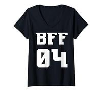 Donna BFF 04 - Best Friends Matching Design Maglietta con Collo a V