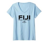 Donna BGRC Fiji Rugby Calcio Pace, Amore, Rugby Maglietta con Collo a V