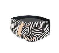 Donna Bianco Nero Zebra Safari Stampa Elastico Cinghia Larga Oro Ganci Fibbia XL