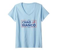 Donna Bianco Per il Governatore 2026 California Ciad Bianco Maglietta con Collo a V