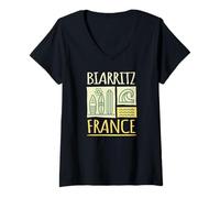 Donna Biarritz France Tavole da surf e onde Maglietta con Collo a V
