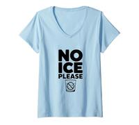 Donna Bicchiere d'Acqua No Ice Please Funny Lovers Maglietta con Collo a V