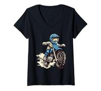 Donna Bicicletta da cross per bambini Maglietta con Collo a V