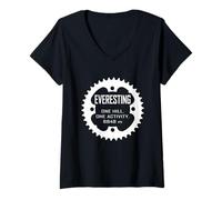Donna Bicicletta Everesting Endurance Maglietta con Collo a V