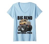 Donna Big Bend National Park Offroad 4x4 Pick-up Design Maglietta con Collo a V