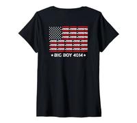 Donna Big Boy 4014 Train Engineer Steam Train American Flag July 4 Maglietta con Collo a V