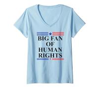 Donna Big Fan of Human Rights No Kings Protest Signs PRO Democracy Maglietta con Collo a V