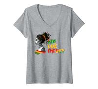 Donna Big Loc Energy Black History Juneteenth Melanin Sista Girl Maglietta con Collo a V
