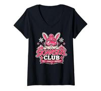 Donna Big Planet Energy Earth Graphic Smiling Occhiali da Sole Globe Maglietta con Collo a V