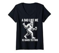 Donna Bigfoot Dad Like Me Is Hard To Find Funny Sasquatch Maglietta con Collo a V