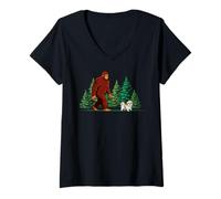 Donna Bigfoot - Girello per cani da passeggio Maglietta con Collo a V